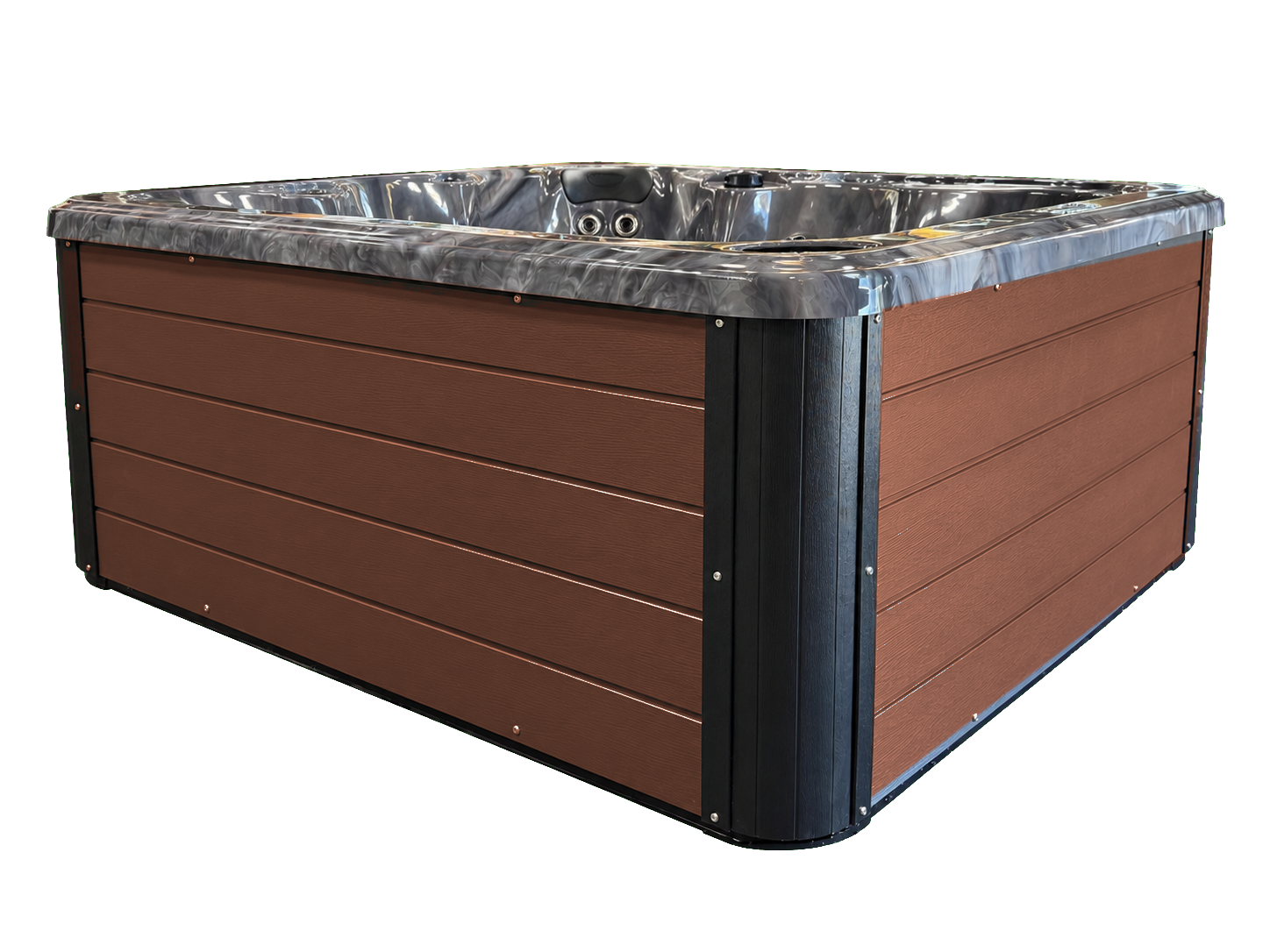 Futura spa with Mahogany cabinet finish